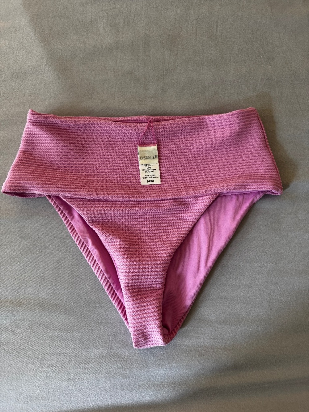 NWOT L*SPACE Desi Ribbed Bikini Bottom Rosebud (Light/Barbie Pink)